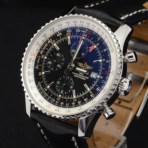 breitling navitimer world watch leather strap price|breitling navitimer 46mm price.